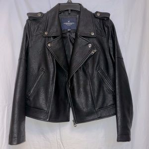 American Eagle Leather Jacket with Pockets